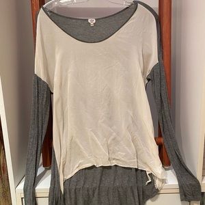 Long sleeve T with silk